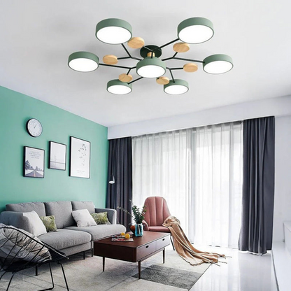 Sleek halo LED semi-flush ceiling light in modern design