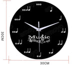 Silent Musical Notes Wall Clock for Home Decor | Ridorn-Clocks-Ridorn