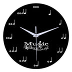 Silent Musical Notes Wall Clock for Home Decor | Ridorn-Clocks-Ridorn