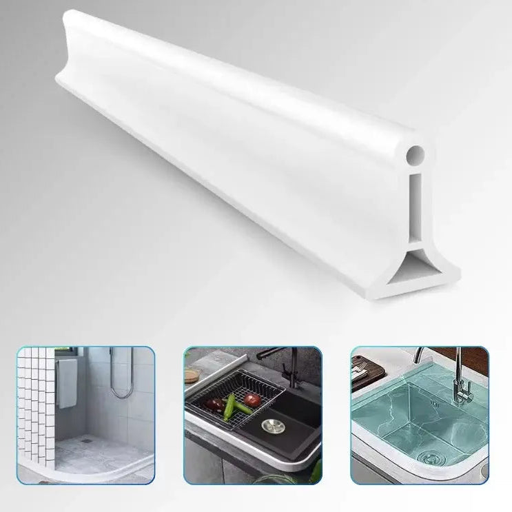 Silicone Shower Splash Guard, Flexible Water Barrier Strip for Bathroom, Kitchen & Floors-Ridorn