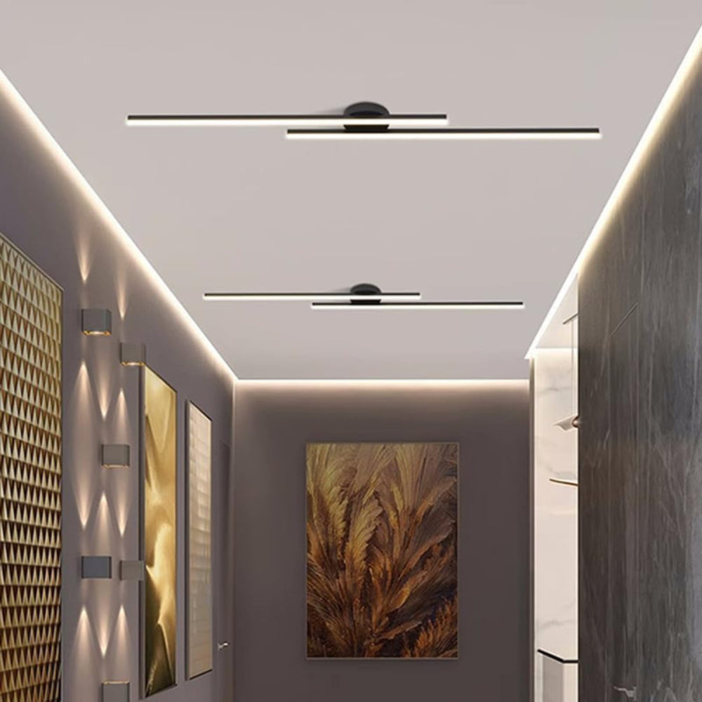 Sleek Long LED Ceiling Light | Modern Semi Flush Mount | Ridorn