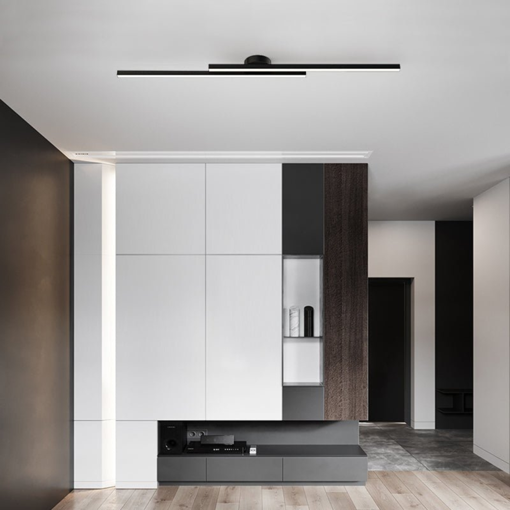 Sleek Long LED Ceiling Light | Modern Semi Flush Mount | Ridorn