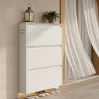 Sleek Minimalist Shoe Storage Cabinet with Flip Drawers | Ridorn-Shoe Storage-Ridorn