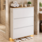 Sleek Minimalist Shoe Storage Cabinet with Flip Drawers | Ridorn-Shoe Storage-Ridorn