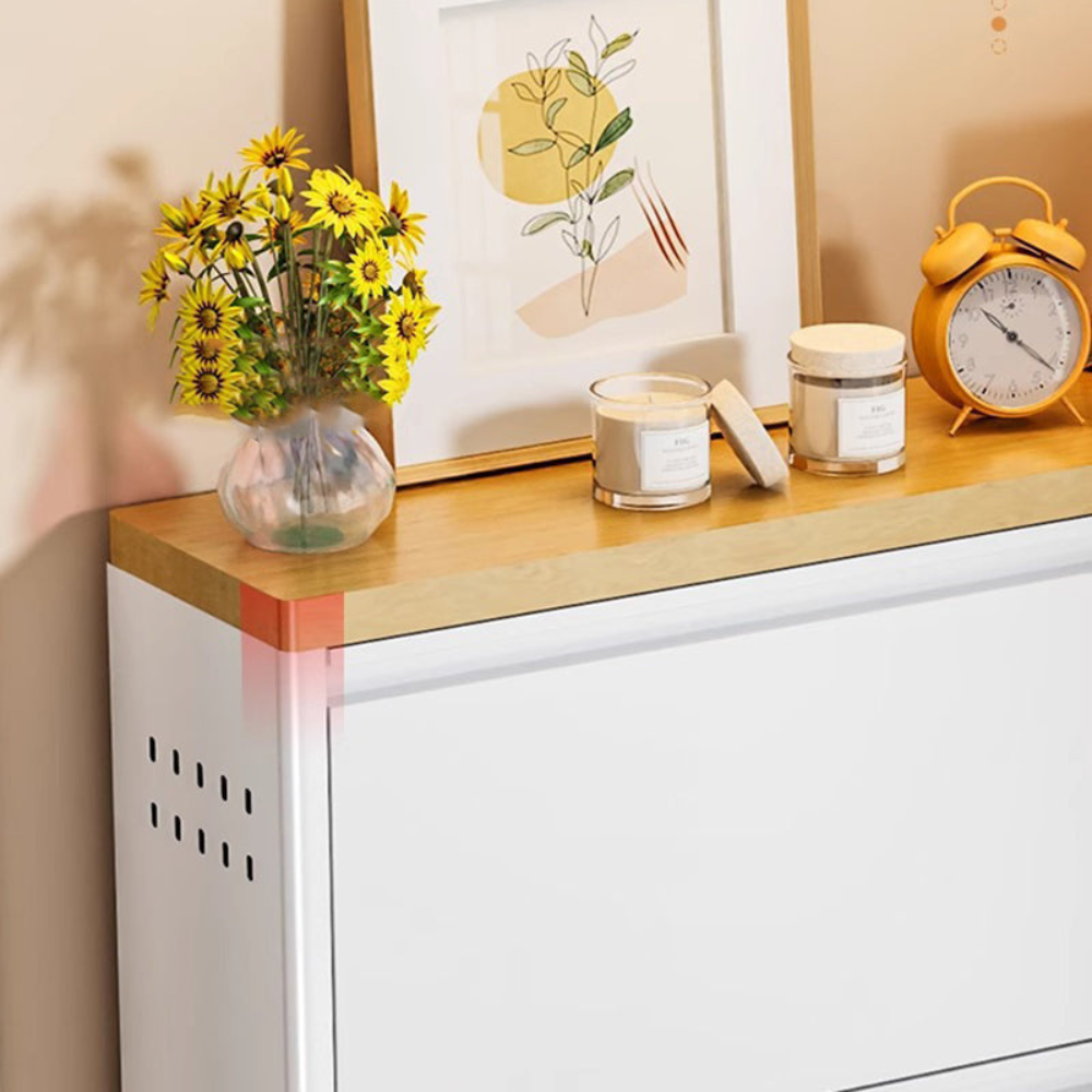 Sleek Minimalist Shoe Storage Cabinet with Flip Drawers | Ridorn-Shoe Storage-Ridorn