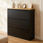 Sleek Minimalist Shoe Storage Cabinet with Flip Drawers | Ridorn-Shoe Storage-Ridorn