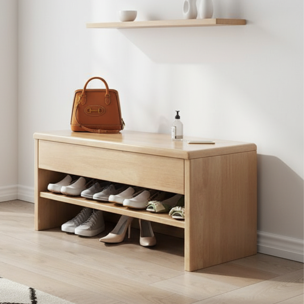 Sleek Modern Minimalist Shoe Storage Cabinet with Drawer | Ridorn-Shoe Storage-Ridorn