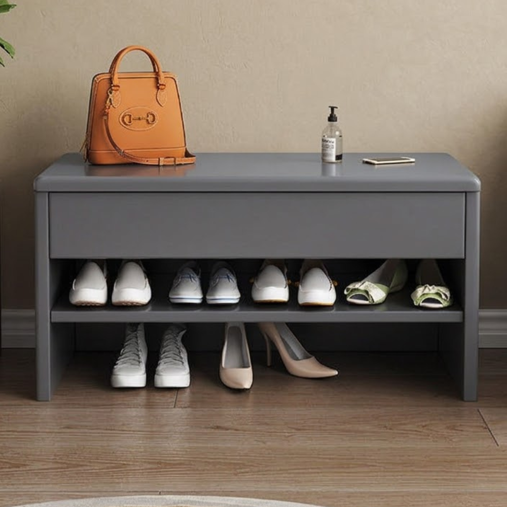 Sleek Modern Minimalist Shoe Storage Cabinet with Drawer | Ridorn-Shoe Storage-Ridorn