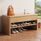 Sleek Modern Minimalist Shoe Storage Cabinet with Drawer | Ridorn-Shoe Storage-Ridorn