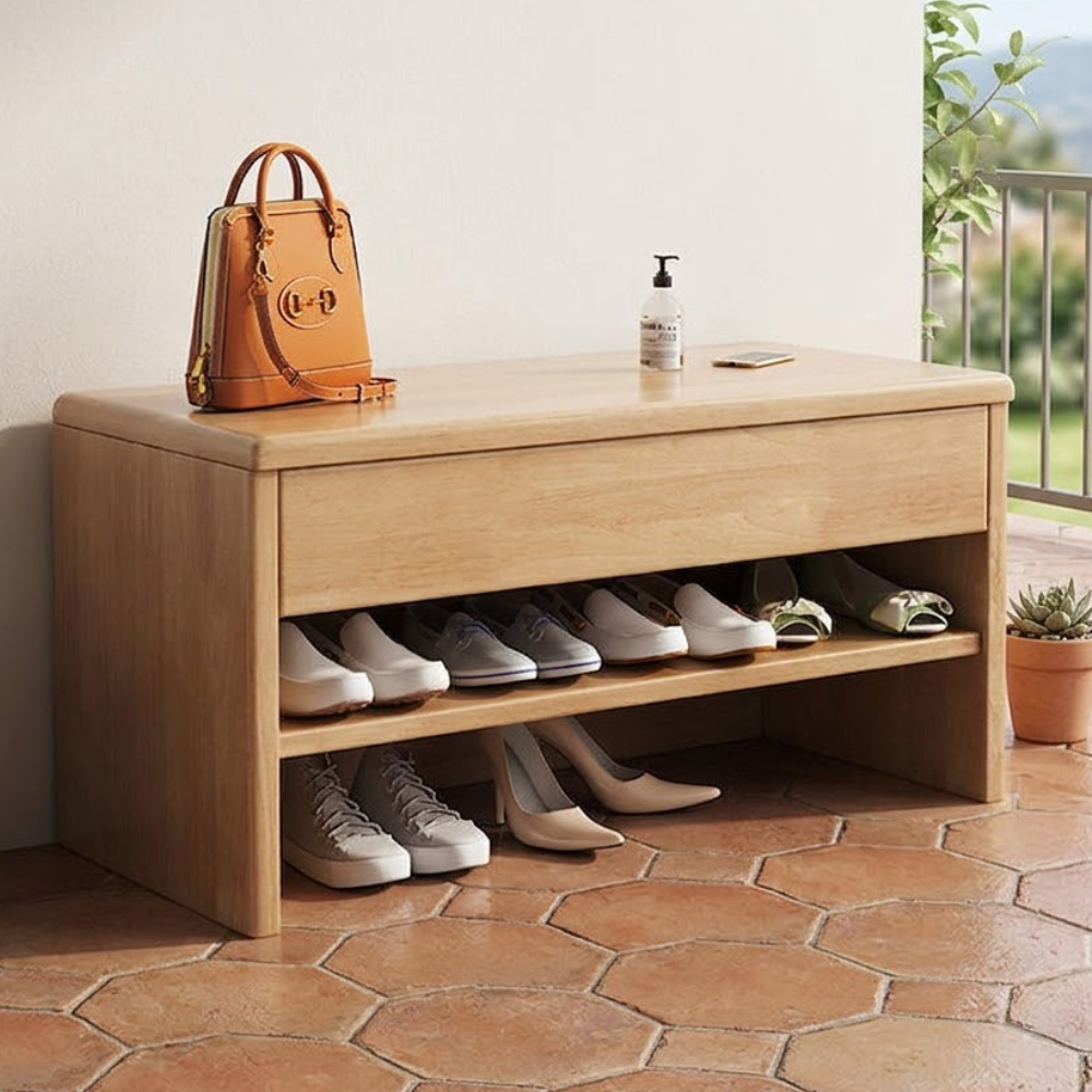 Sleek Modern Minimalist Shoe Storage Cabinet with Drawer | Ridorn-Shoe Storage-Ridorn