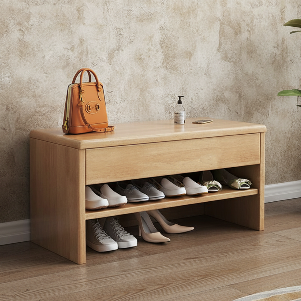 Sleek Modern Minimalist Shoe Storage Cabinet with Drawer | Ridorn-Shoe Storage-Ridorn