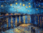 Solridge Night over oakhaven Rhone by Vincent van Gogh Elowenino Clarhaven-Wall Art-Ridorn