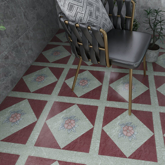 Stone Look Vinyl Flooring Peel and Stick, Matte PVC Self-Adhesive Floor Tiles for Quick Renovation-Ridorn