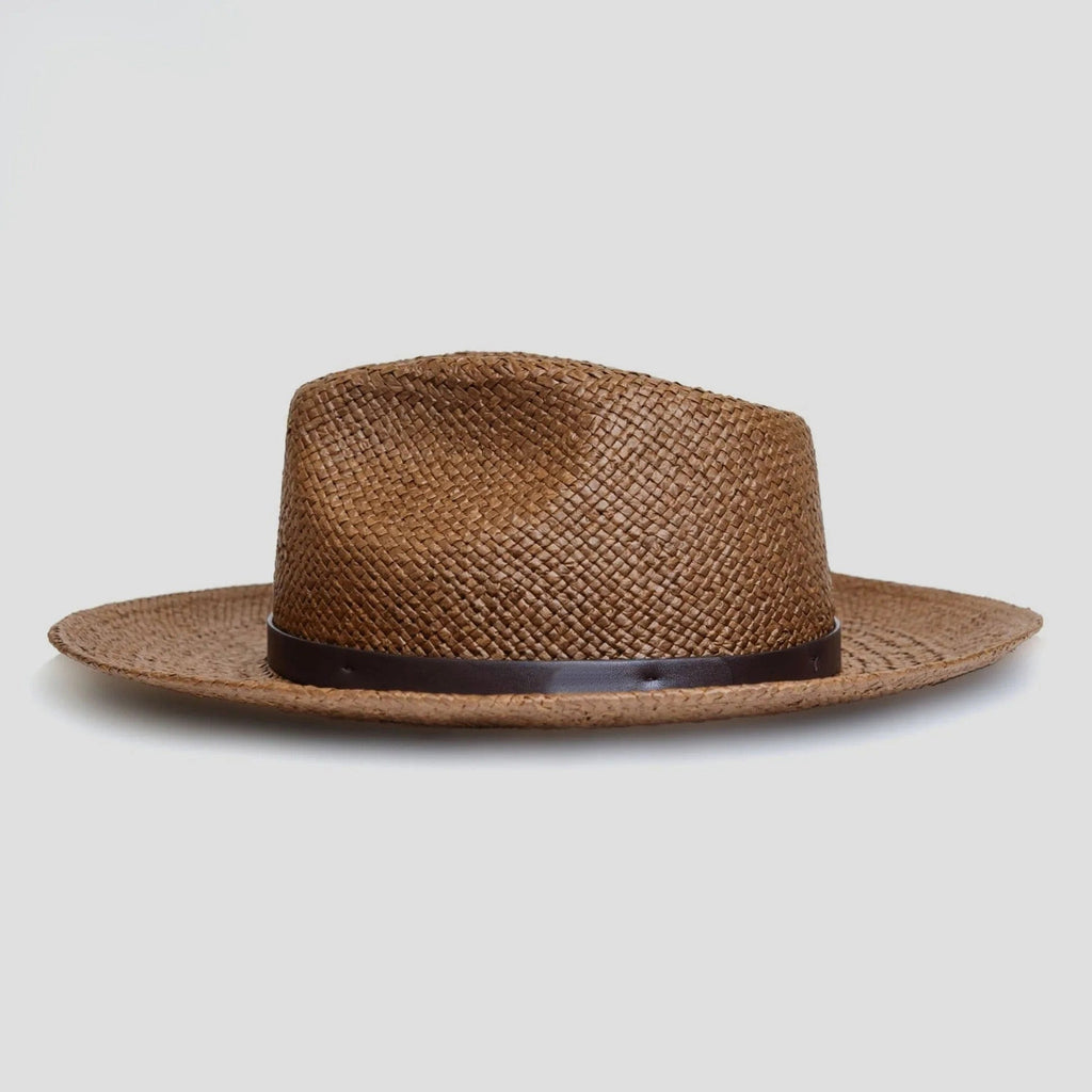 Straw Fedora Hat, Minimalist Coffee-Tone Summer Sun Hat with Modern Fit-Ridorn