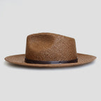 Straw Fedora Hat, Minimalist Coffee-Tone Summer Sun Hat with Modern Fit-Ridorn