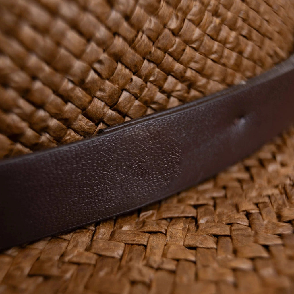 Straw Fedora Hat, Minimalist Coffee-Tone Summer Sun Hat with Modern Fit-Ridorn