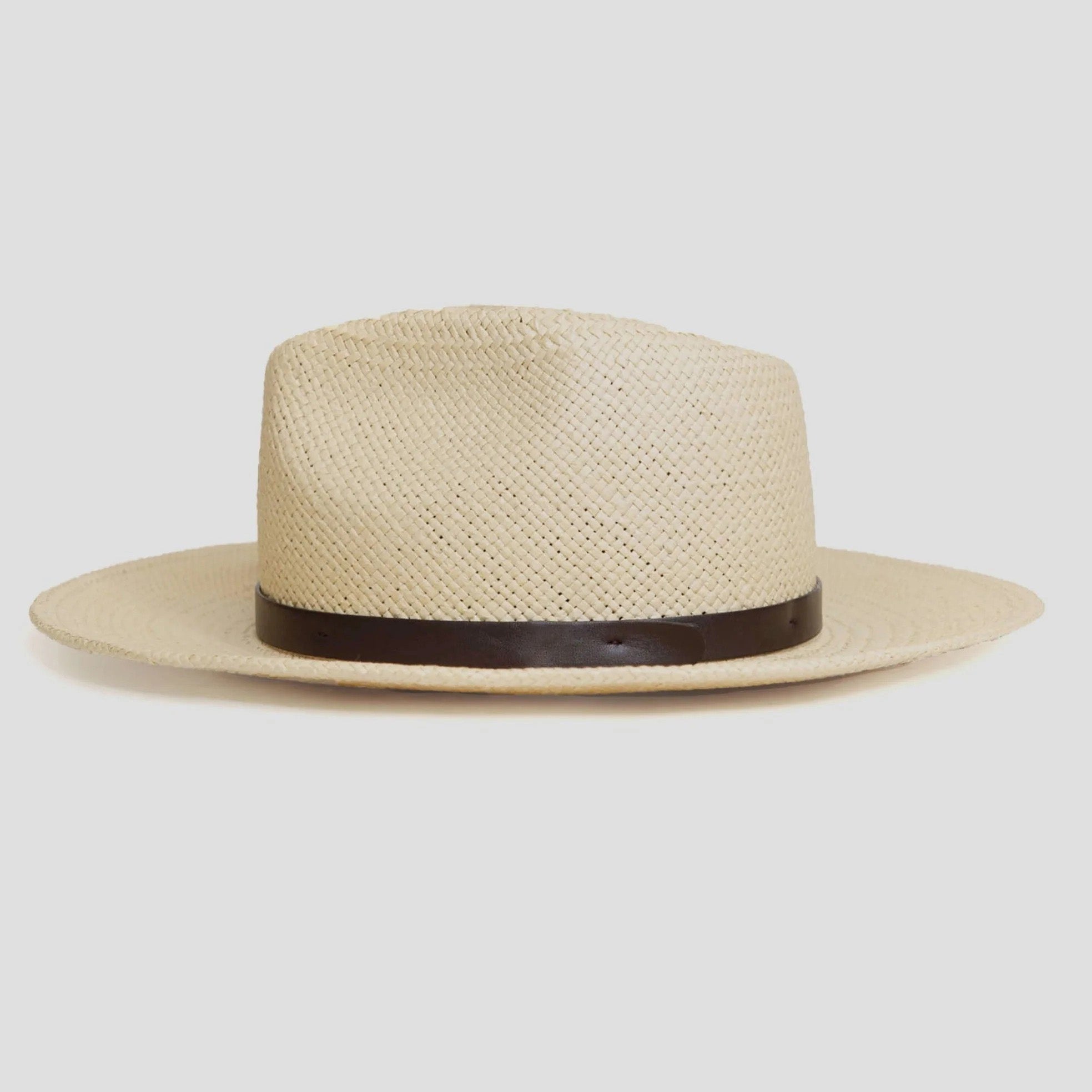 Straw Fedora Hat, Minimalist Coffee-Tone Summer Sun Hat with Modern Fit-Ridorn