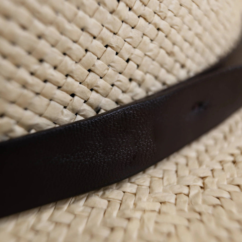 Straw Fedora Hat, Minimalist Coffee-Tone Summer Sun Hat with Modern Fit-Ridorn