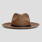 Straw Fedora Hat, Minimalist Coffee-Tone Summer Sun Hat with Modern Fit-Ridorn