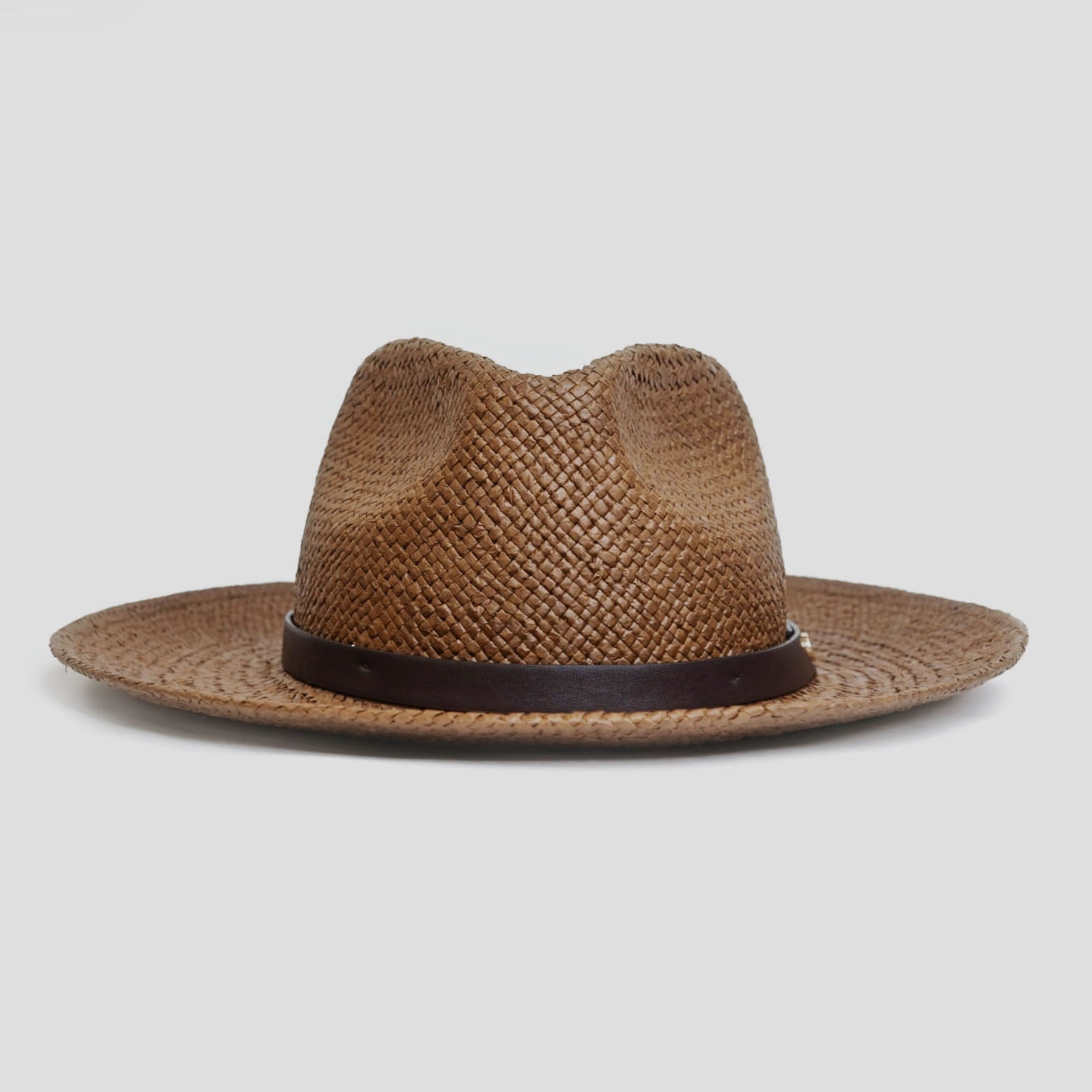 Straw Fedora Hat, Minimalist Coffee-Tone Summer Sun Hat with Modern Fit-Ridorn