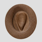 Straw Fedora Hat, Minimalist Coffee-Tone Summer Sun Hat with Modern Fit-Ridorn