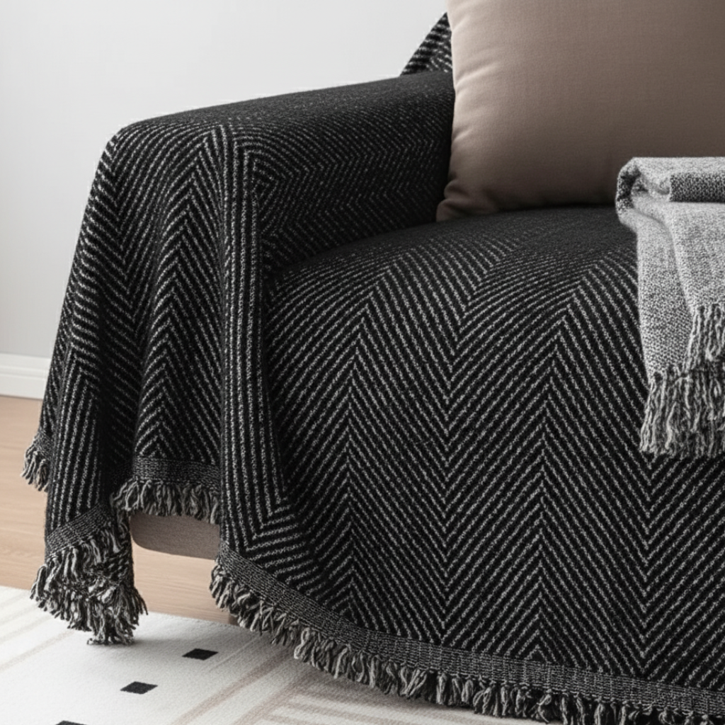 Stripe Herringbone Couch Cover - Stylish, Durable & | Ridorn-Sofa Cover-Ridorn