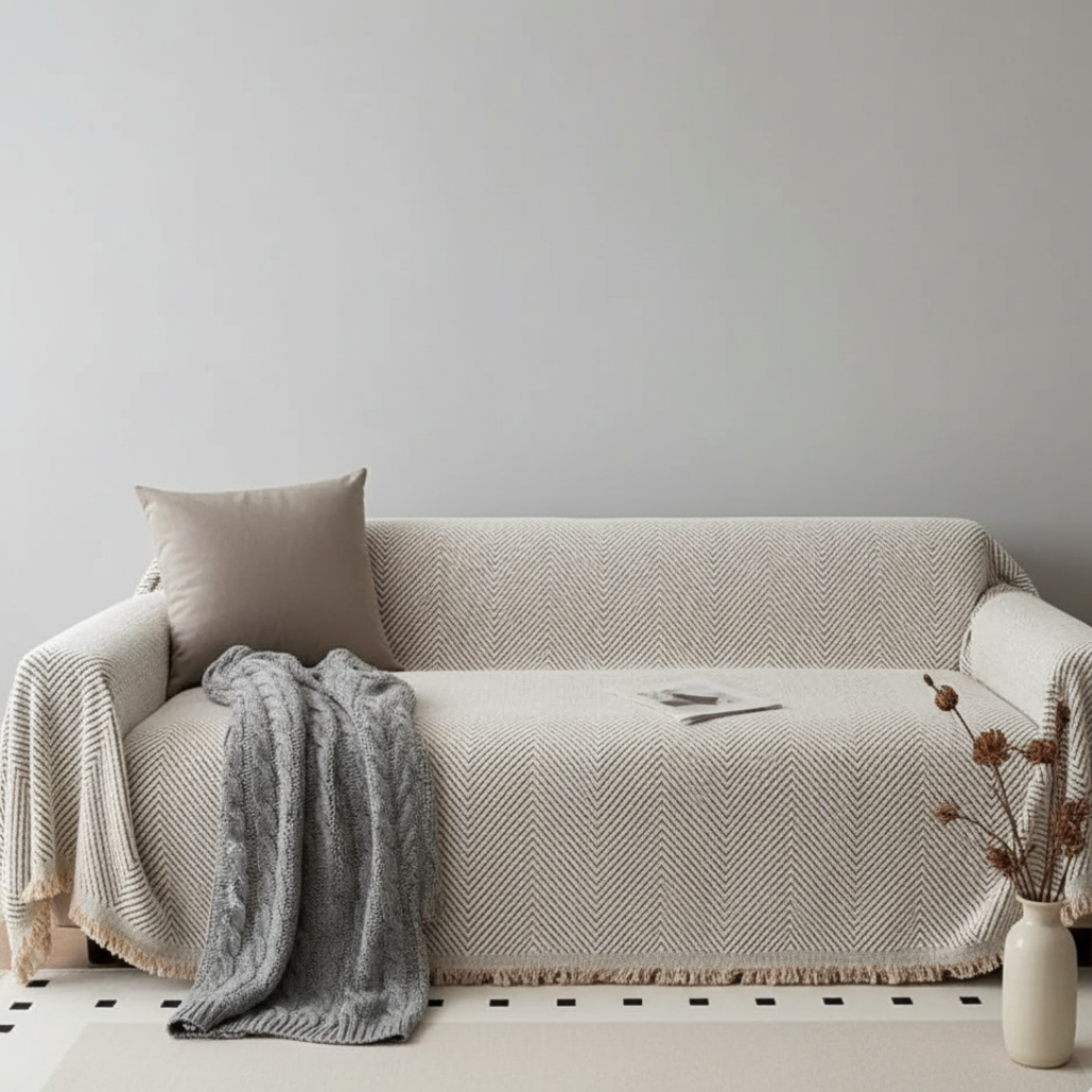 Stripe Herringbone Couch Cover - Stylish, Durable & | Ridorn-Sofa Cover-Ridorn