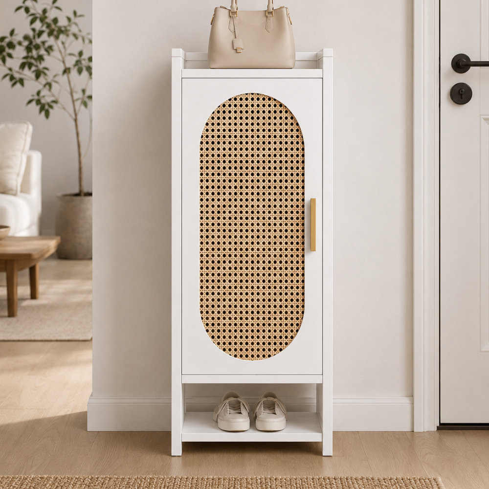 Stylish Bamboo Shoe Storage Cabinet with Detachable Shelves | Ridorn-Shoe Storage-Ridorn