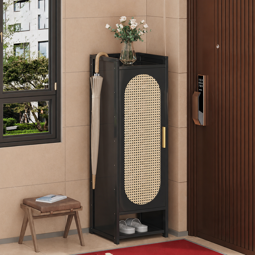 Stylish Bamboo Shoe Storage Cabinet with Detachable Shelves | Ridorn-Shoe Storage-Ridorn