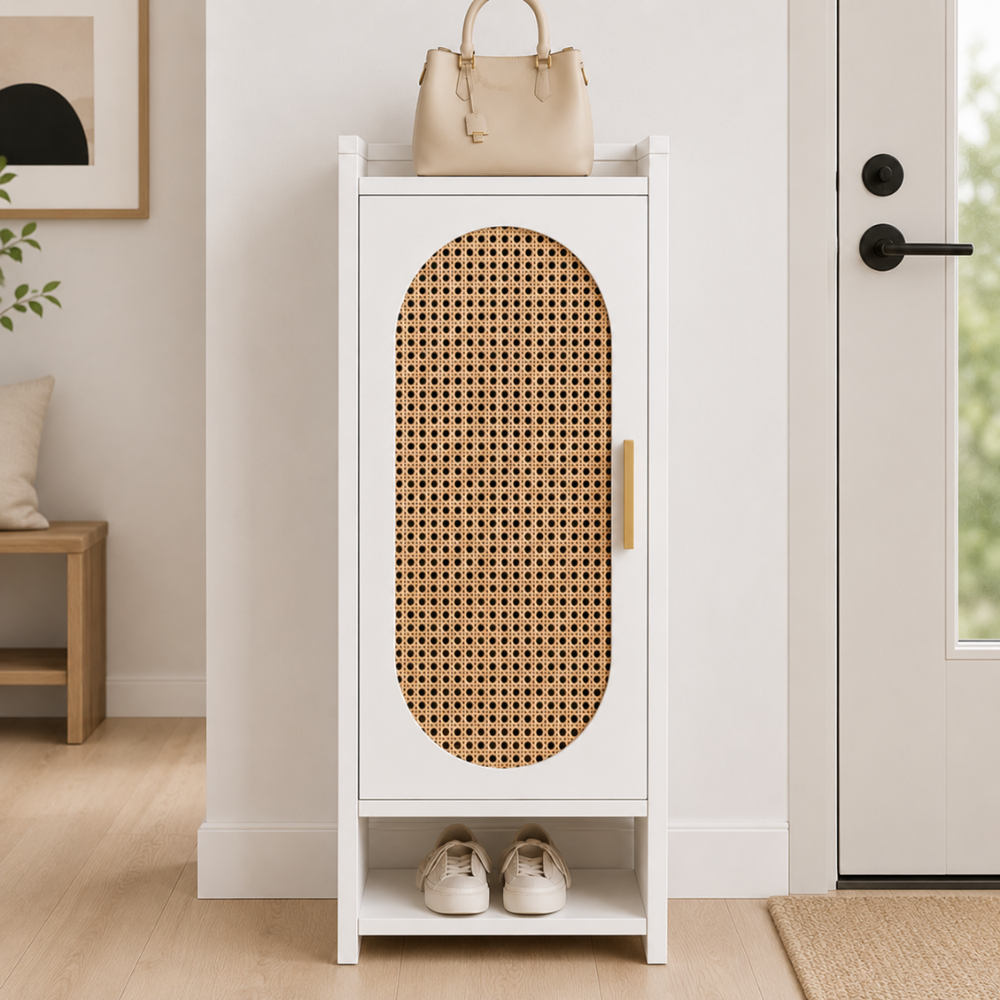 Stylish Bamboo Shoe Storage Cabinet with Detachable Shelves | Ridorn-Shoe Storage-Ridorn
