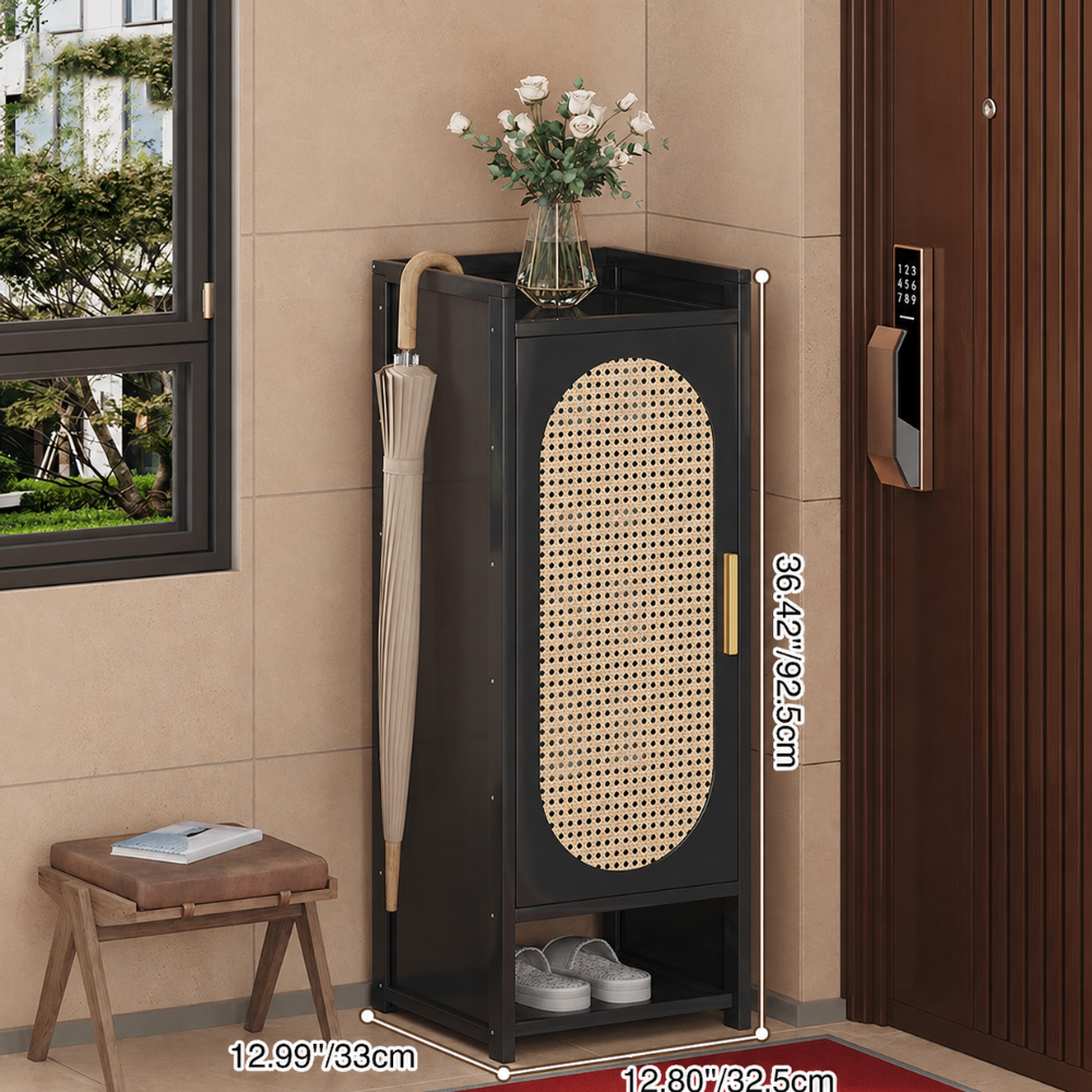 Stylish Bamboo Shoe Storage Cabinet with Detachable Shelves | Ridorn-Shoe Storage-Ridorn