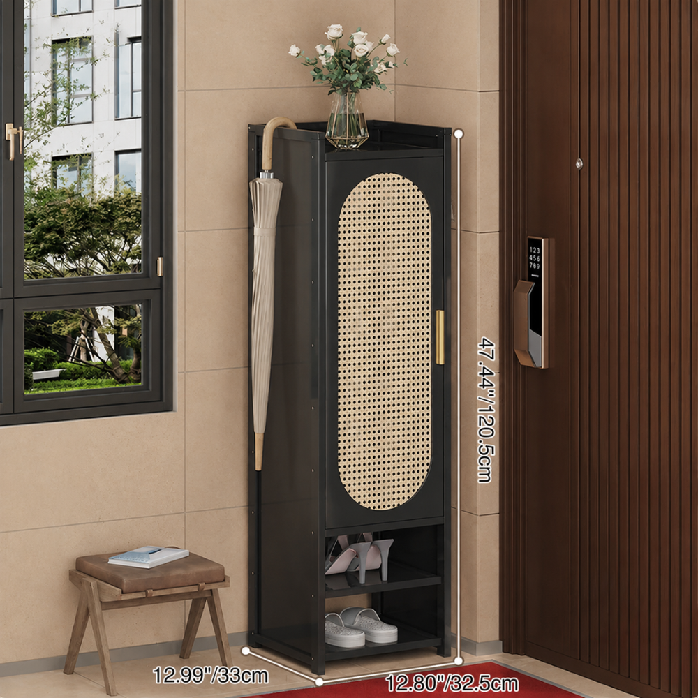 Stylish Bamboo Shoe Storage Cabinet with Detachable Shelves | Ridorn-Shoe Storage-Ridorn