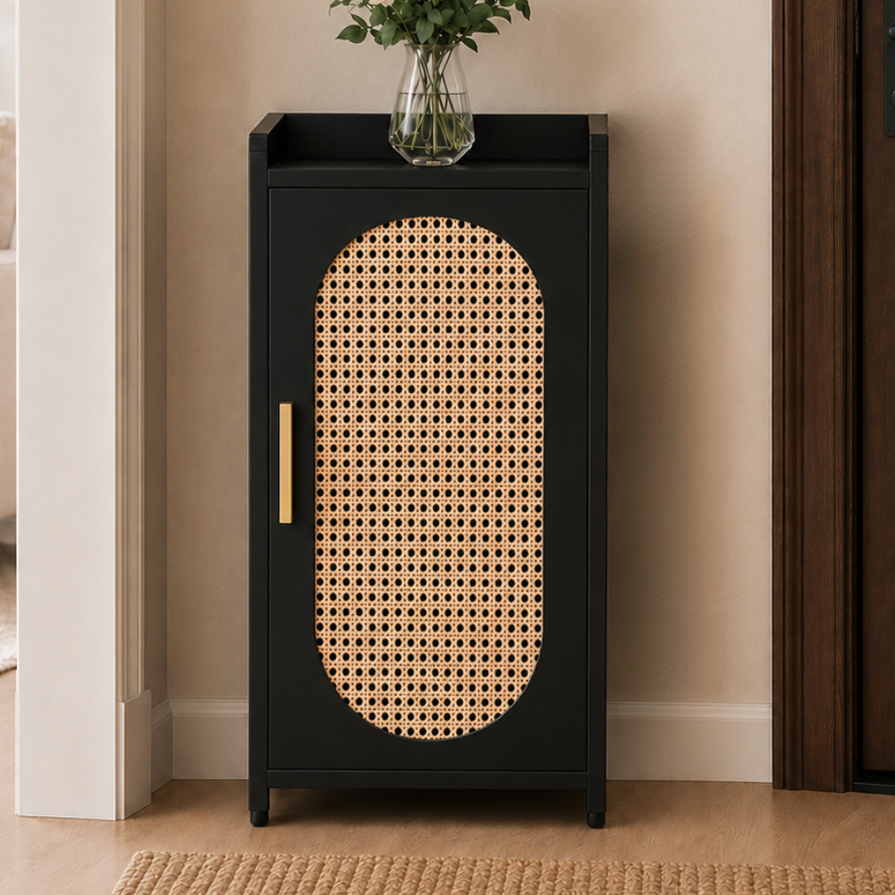 Stylish Bamboo Shoe Storage Cabinet with Detachable Shelves | Ridorn-Shoe Storage-Ridorn