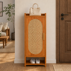 Stylish Bamboo Shoe Storage Cabinet with Detachable Shelves | Ridorn-Shoe Storage-Ridorn