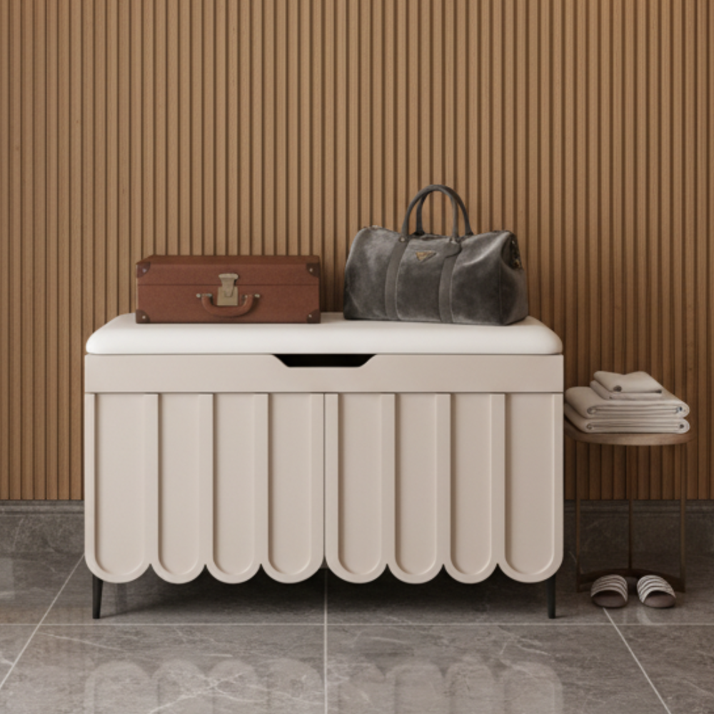 Stylish Entryway Bench with 4-Tier Shoe Storage Solution | Ridorn-Shoe Storage Furniture-Ridorn