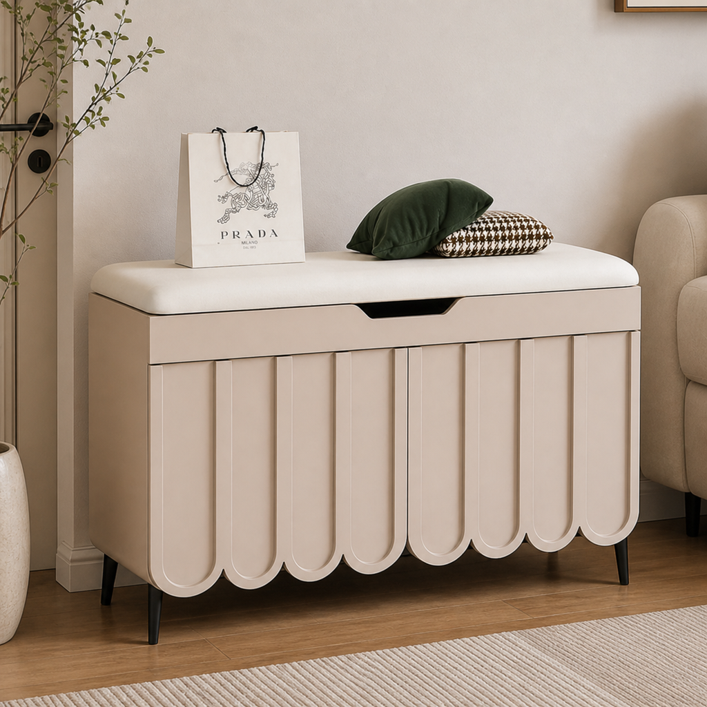Stylish Entryway Bench with 4-Tier Shoe Storage Solution | Ridorn-Shoe Storage Furniture-Ridorn