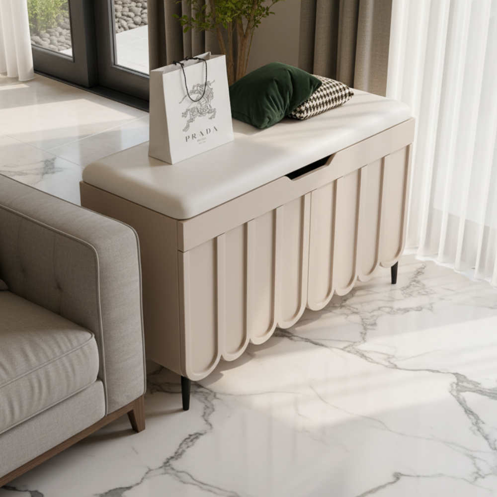 Stylish Entryway Bench with 4-Tier Shoe Storage Solution | Ridorn-Shoe Storage Furniture-Ridorn