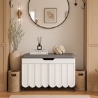 Stylish Entryway Bench with 4-Tier Shoe Storage Solution | Ridorn-Shoe Storage Furniture-Ridorn