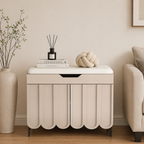 Stylish entryway bench with 4-tier shoe storage solution front view