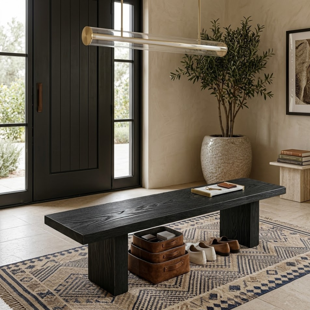 Stylish Pine Wood Shoe Storage Bench for Entryway or | Ridorn-Benches-Ridorn