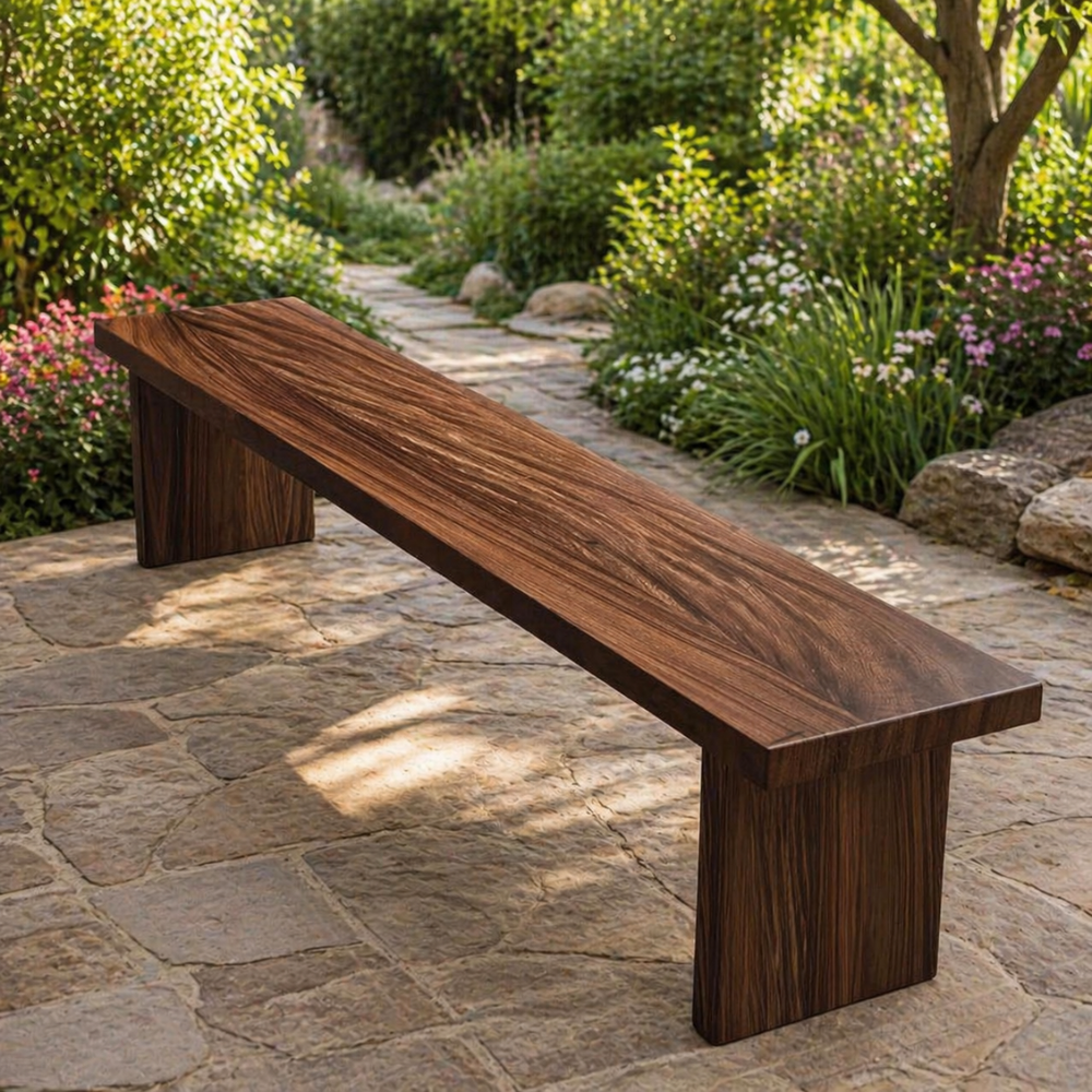 Stylish pine wood shoe storage bench front view