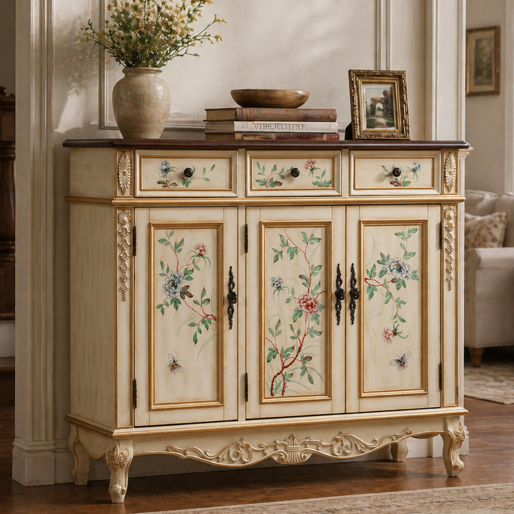 Stylish Solid Wood 4-Tier Shoe Cabinet for Entryway Storage | Ridorn-Shoe Cabinets-Ridorn