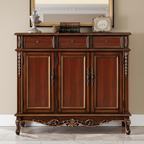Stylish Solid Wood 4-Tier Shoe Cabinet for Entryway Storage | Ridorn-Shoe Cabinets-Ridorn