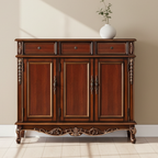 Stylish Solid Wood 4-Tier Shoe Cabinet for Entryway Storage | Ridorn-Shoe Cabinets-Ridorn