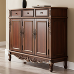 Stylish Solid Wood 4-Tier Shoe Cabinet for Entryway Storage | Ridorn-Shoe Cabinets-Ridorn