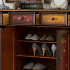 Stylish Solid Wood 4-Tier Shoe Cabinet for Entryway Storage | Ridorn-Shoe Cabinets-Ridorn