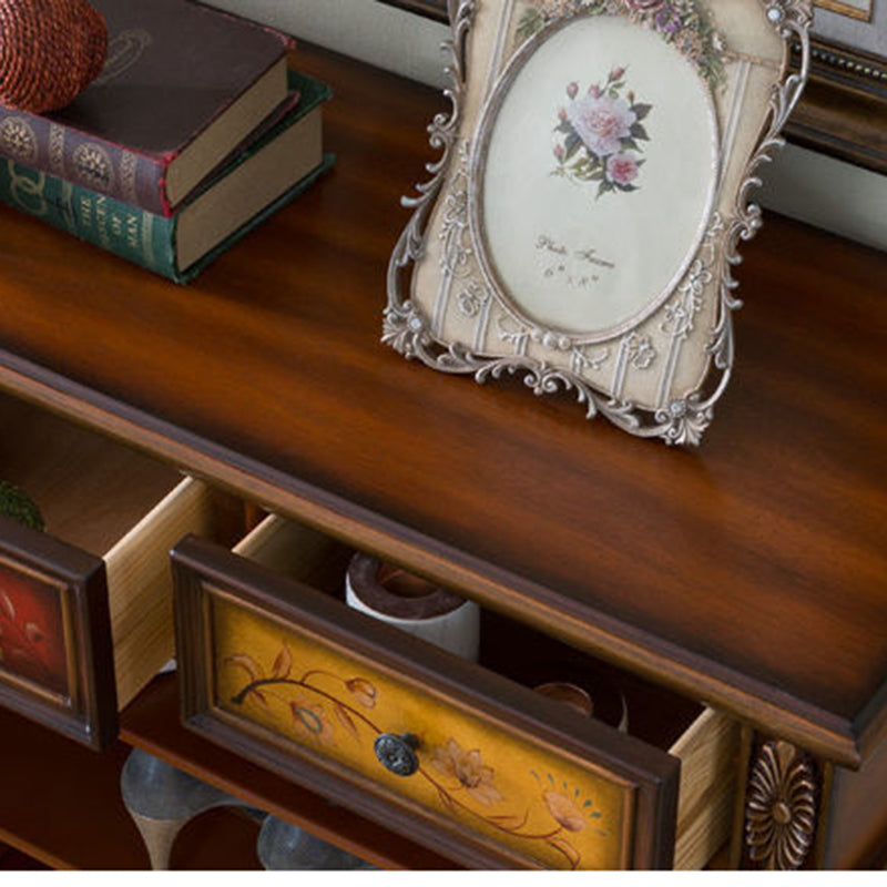 Stylish Solid Wood 4-Tier Shoe Cabinet for Entryway Storage | Ridorn-Shoe Cabinets-Ridorn