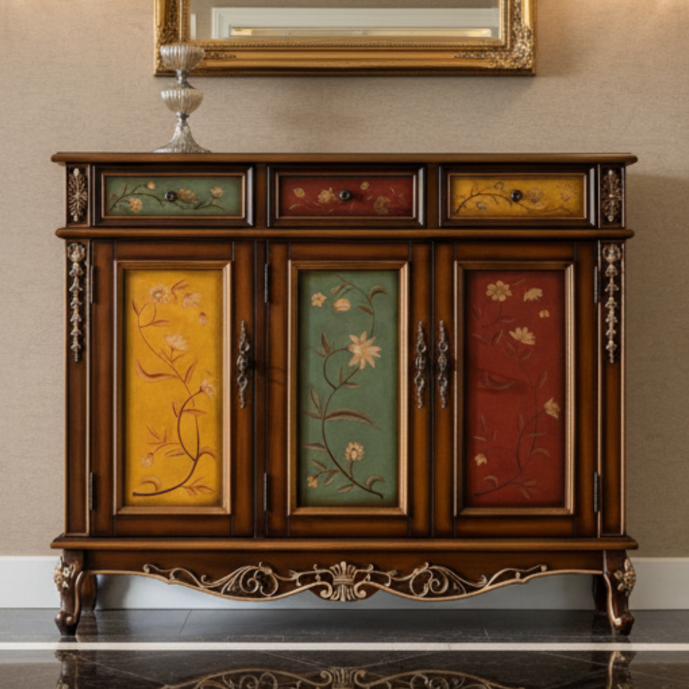 Stylish Solid Wood 4-Tier Shoe Cabinet for Entryway Storage | Ridorn-Shoe Cabinets-Ridorn