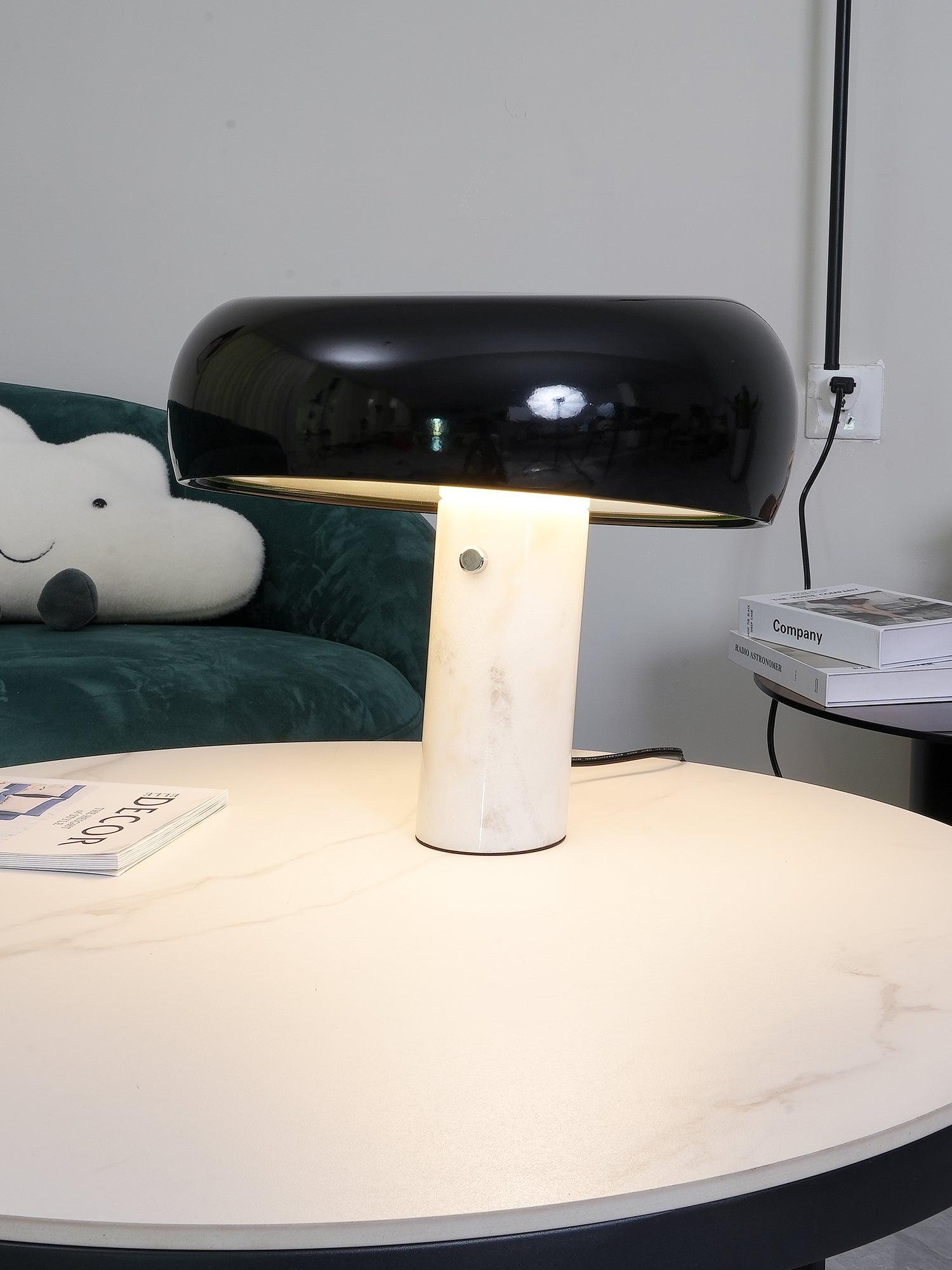 Indoor table lamp marble base compact design front view