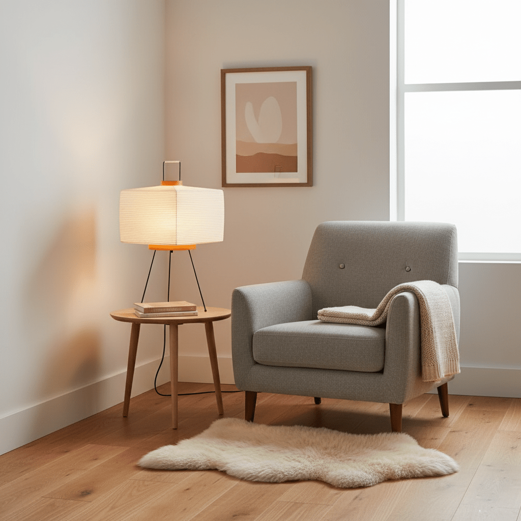 Table Lamp | Paper Shade Sculptural Table Light | Ridorn